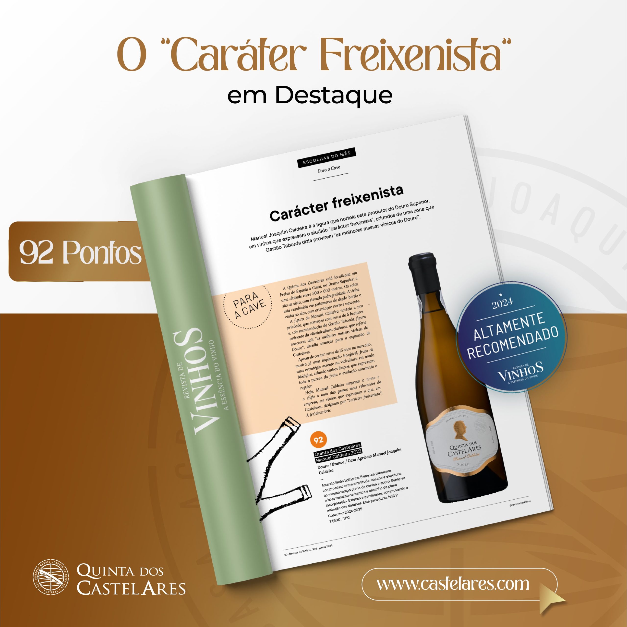 Quinta dos Castelares Manuel Caldeira 2022 e Grande Reserva 2020 distinguidos na edição de Junho da Revista de Vinhos da Essência do Vinho.